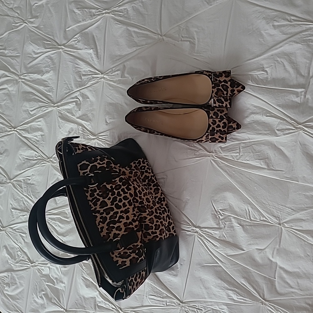 Talbots Leopard Print 2" Dress Shoes with Matching Handbag